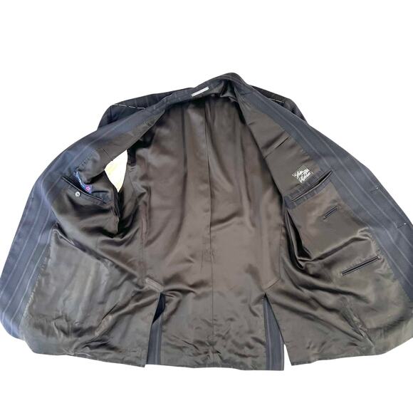 Saks Fifth Avenue Ermenegildo Zegna Trofeo Wool Blazer 44L Navy Pinstripe NWT - Picture 2 of 13